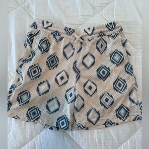 Boys RSQ XL Mesh Shorts Cream Geometric Print Streetwear